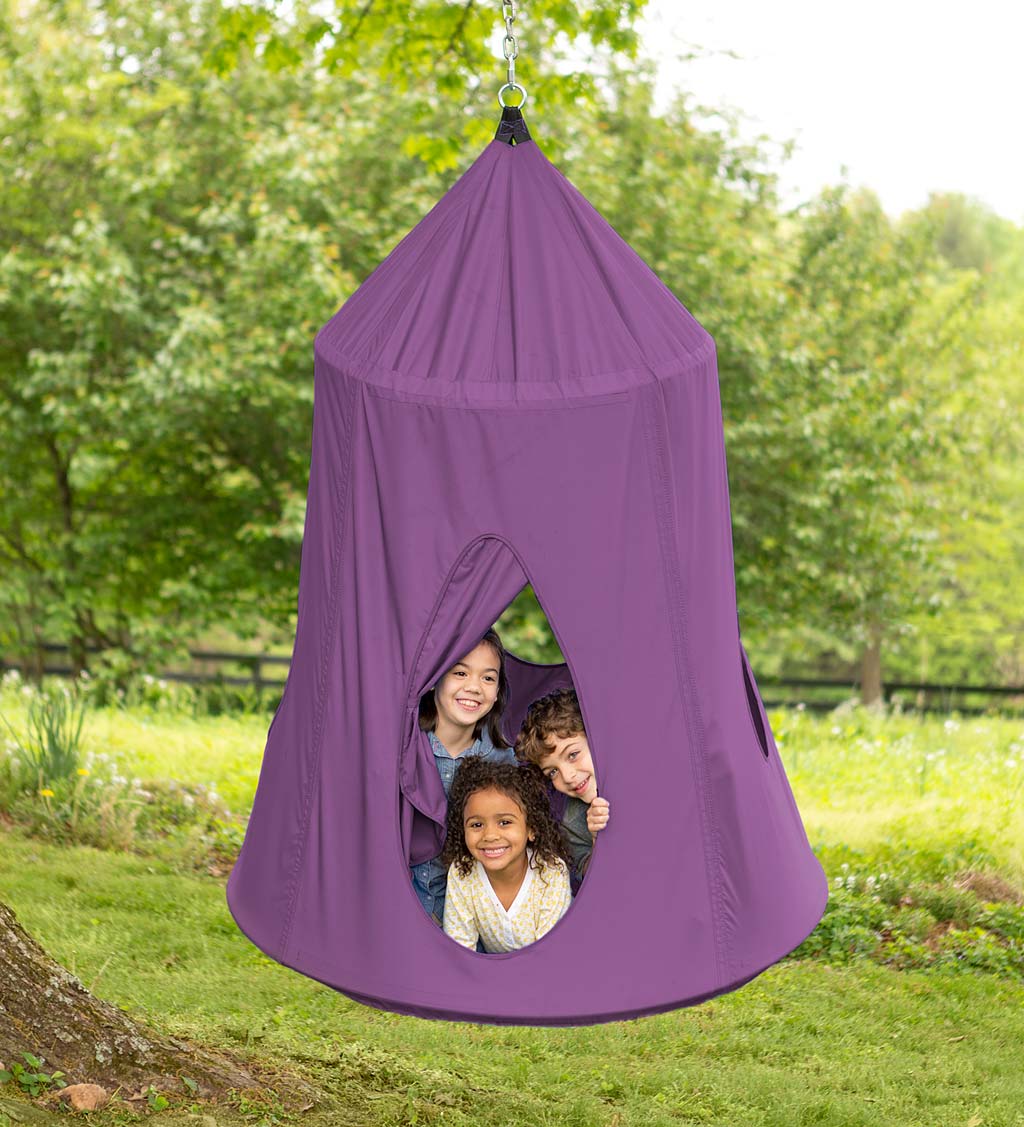 HearthSong Hanging Tent HugglePod HangOut Hanging Tent Purple Northwoods Gallery Gifts