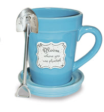 Load image into Gallery viewer, Mug Gift Set - Flower Pot Mug & Stainless Spade Spoon (Scripture Verse)