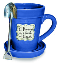 Load image into Gallery viewer, Mug Gift Set - Flower Pot Mug & Stainless Spade Spoon (Scripture Verse)