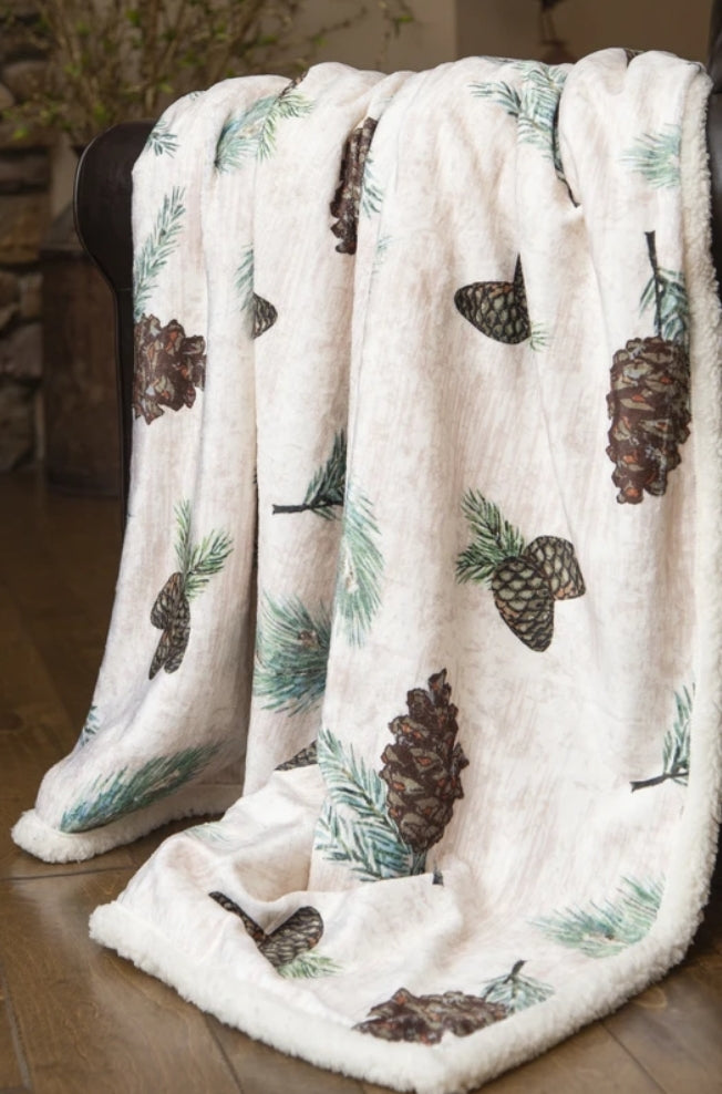 Carstens - Sherpa Throw Blanket - Pinecone