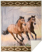 Load image into Gallery viewer, Carstens - Sherpa Throw Blanket - Wild Horses