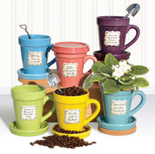 Load image into Gallery viewer, Mug Gift Set - Flower Pot Mug & Stainless Spade Spoon (Scripture Verse)