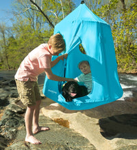 Load image into Gallery viewer, HearthSong - Hanging Tent - Go! HangOut HugglePod Hanging Tent with LED Lights - Sky Blue
