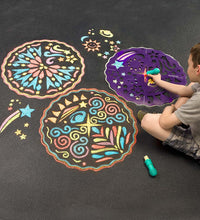 Load image into Gallery viewer, HearthSong - ChalkScapes - Chalk Art Kit - Stars and Geometry
