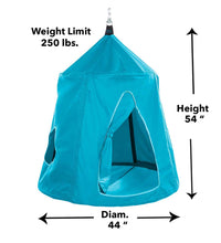 Load image into Gallery viewer, HearthSong - Hanging Tent - Go! HangOut HugglePod Hanging Tent with LED Lights - Sky Blue

