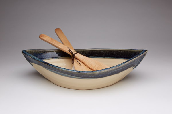 Maxwell Pottery - Dory Bowl & Wooden Paddle Server Set