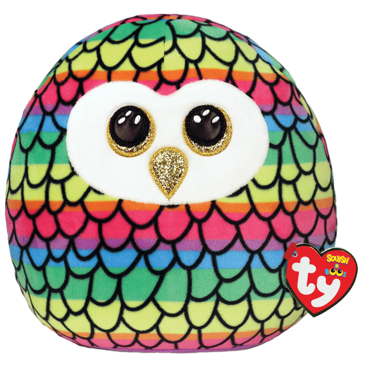 TY Squish a Boo - Owen - Rainbow Owl