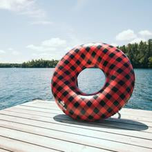 Load image into Gallery viewer, Float-Eh Buffalo Plaid Tube (Red Retro) Inflatable Pool and Lake Float
