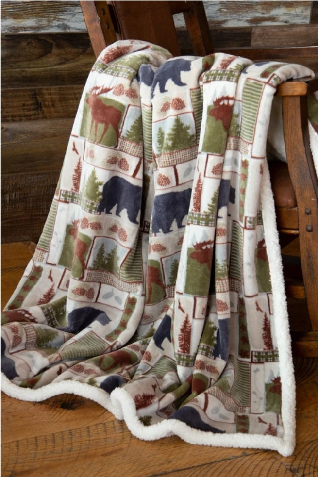 Carstens - Sherpa Throw Blanket - Vintage Lodge