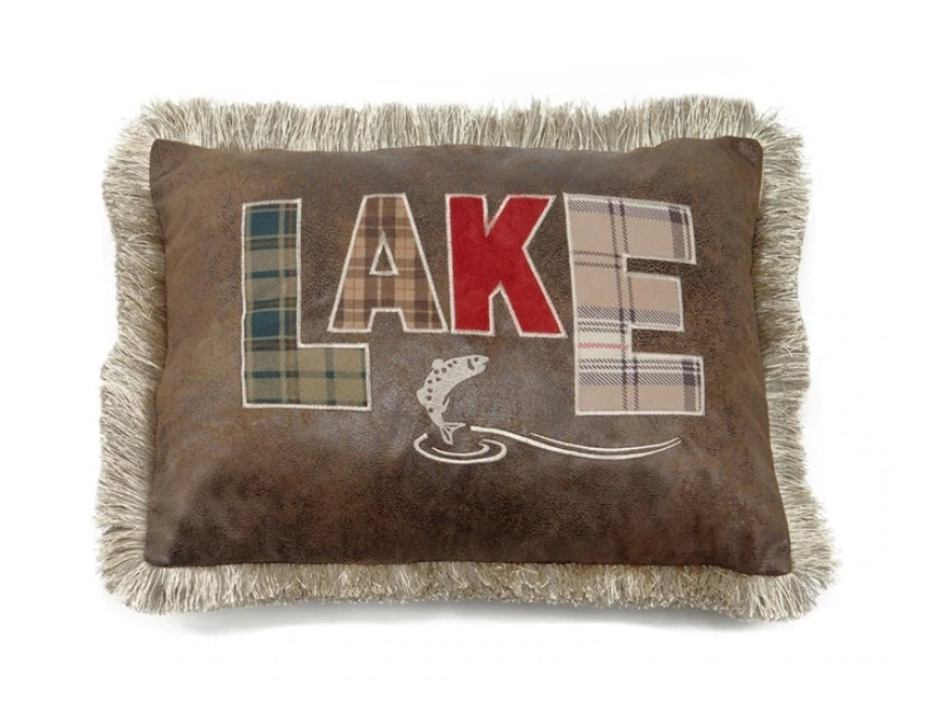 Carstens - Faux Leather Throw Pillow - LAKE