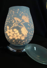 Load image into Gallery viewer, Ace Annison - Touch Lamp -  Tapered White Hummingbird with Wax Melt Holder

